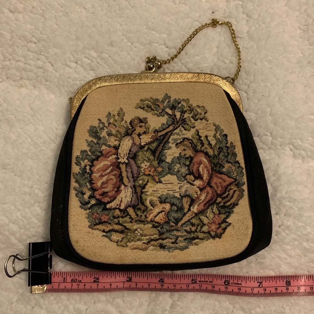 Vintage JR Miami Embroidered Tapestry Carpet Bag